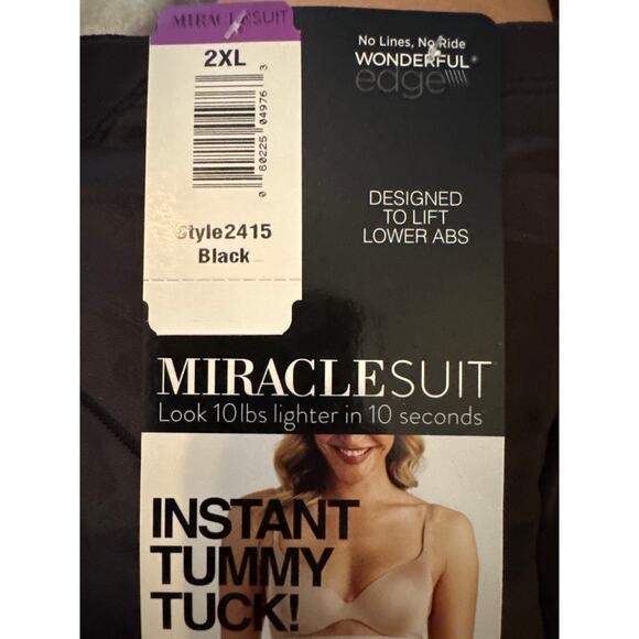 Brand New Miraclesuit Women's 2XL Black Instant Tummy Tuck High Waist Brief - Picture 4 of 7